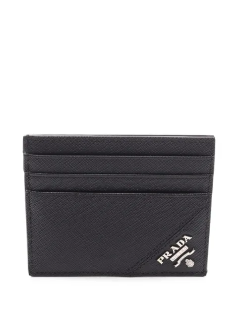 Prada Pre-Owned 2020s logo-detail card holder Black 1101186