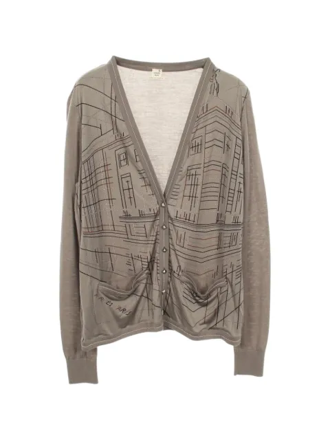 Hermès Pre-Owned 2010s V-neck colour-block cardigan Neutrals 1099196