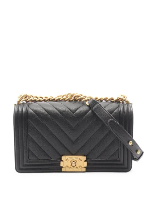 CHANEL Pre-Owned Boy Chanel Chevron shoulder bag Black 1100310P5H2NU1L