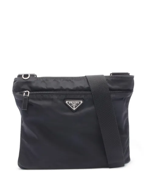 Prada Pre-Owned 2010s logo-plaque crossbody bag Black 1101270