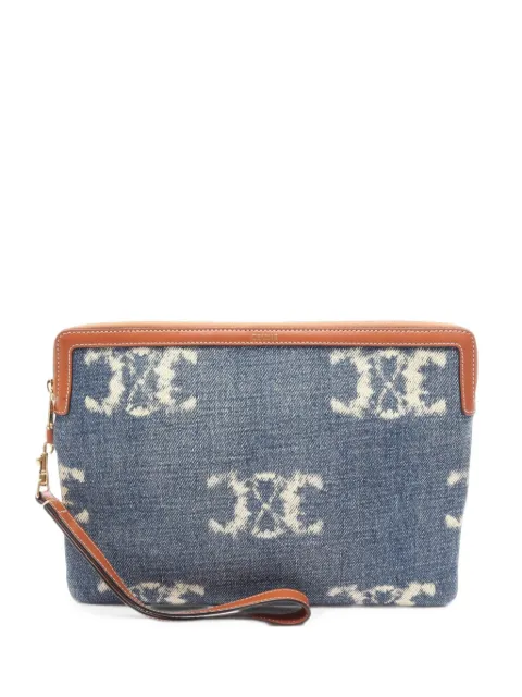 Celine Pre-Owned 2010s Triomphe clutch bag Blue 1096045
