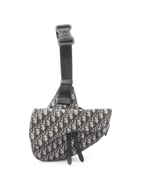 Christian Dior Pre-Owned 2000s Saddle monogram-pattern messenger bag Blue 1099260