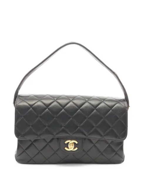 CHANEL Pre-Owned 1994-1996 Matelassé double flap shoulder bag Black 11003053996539