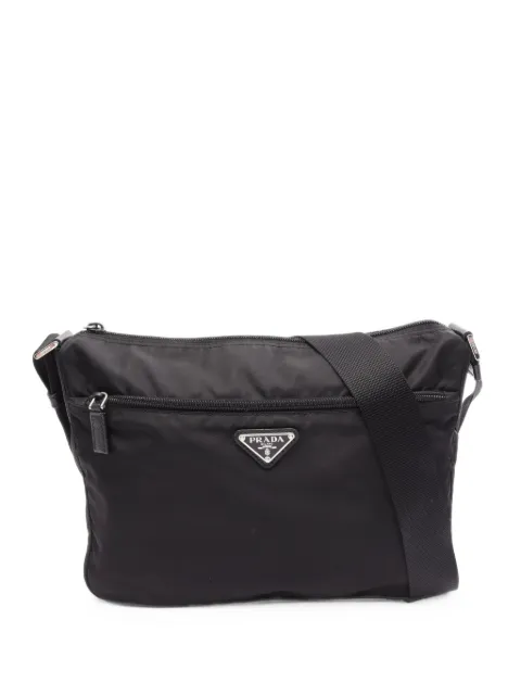 Prada Pre-Owned 2010s logo-plaque shoulder bag Black 1100723