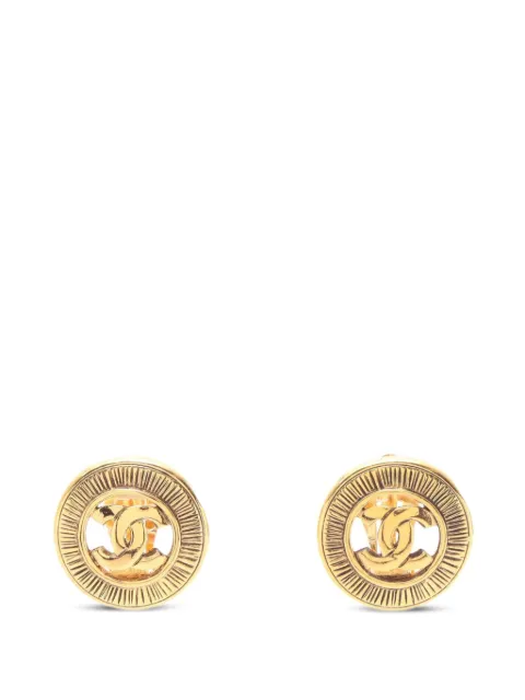 CHANEL Pre-Owned 1986-1988 CC-logo earrings Gold 1098216