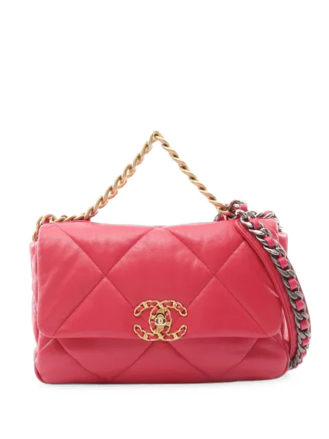 CHANEL Pre-Owned 2019 19 Matelassé shoulder bag Pink 110089729866112