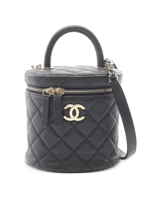CHANEL Pre-Owned CC-logo top-handle leather shoulder bag Black 1100634U71HE9H9