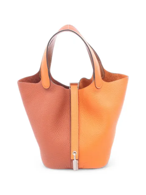 Hermès Pre-Owned 2023 PM Picotin Lock Kazak tote bag Orange 1100606B