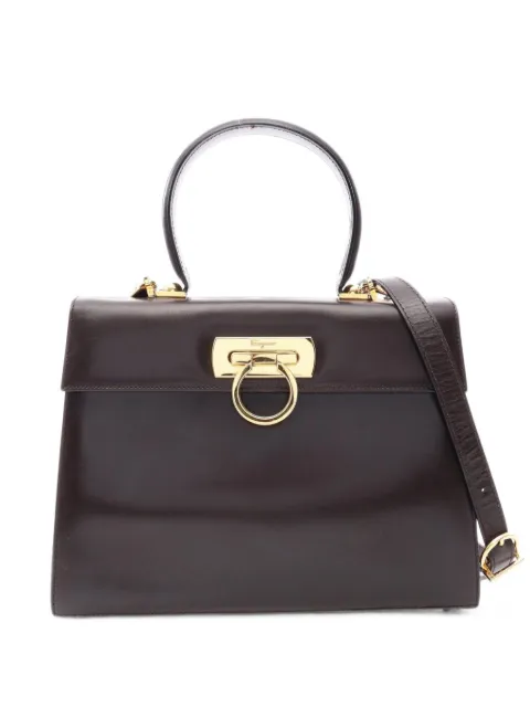 Ferragamo Pre-Owned 2010s Gancini flip-lock tote bag Brown 1099328