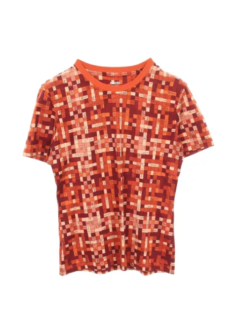 Hermès Pre-Owned 2010s Bolduc Check T-shirt Orange 1096319