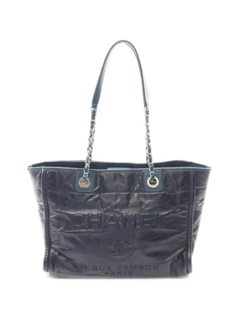 CHANEL Pre-Owned 2021 Deauville chain tote bag Blue 1099298