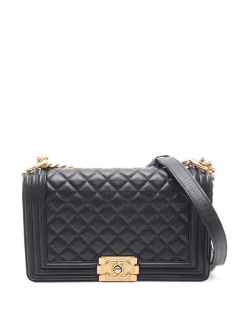 CHANEL Pre-Owned 2020-2021 Boy Chanel quilted shoulder bag Black 110035430756441