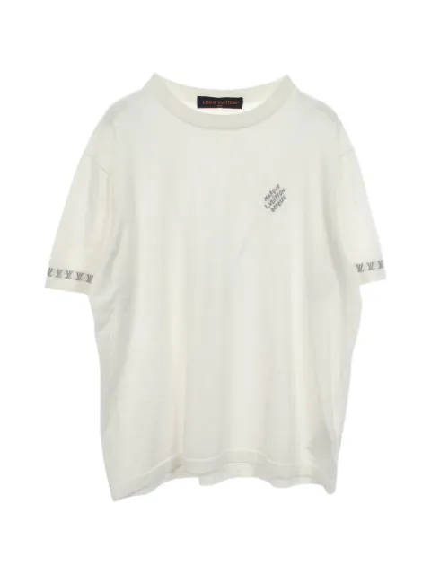 Louis Vuitton Pre-Owned 2000s logo-knit t-shirt White 1097310