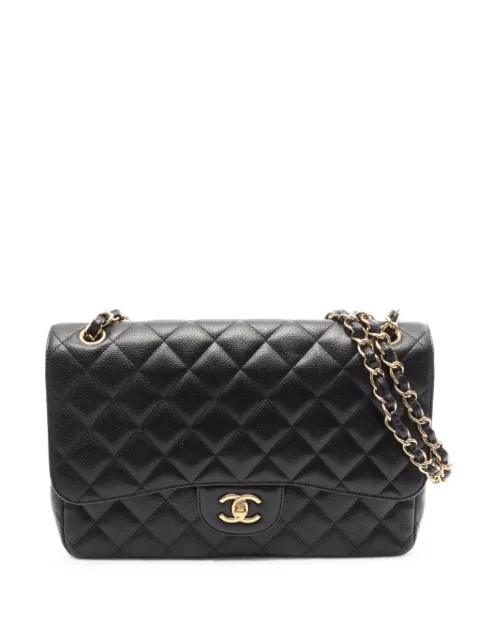 CHANEL Pre-Owned 2011 large Caviar quilted Double Flap shoulder bag Black 110005115684430