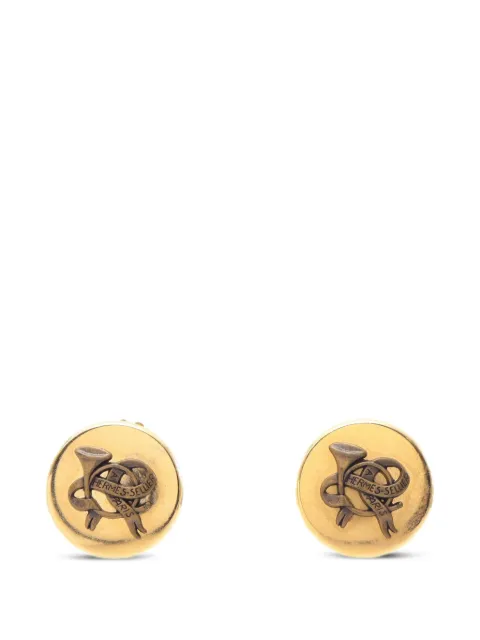 Hermès Pre-Owned 2010s horn round earrings Gold 1097345
