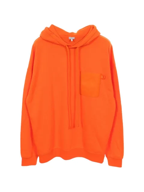 Loewe Pre-Owned Anagram-patch hoodie Orange 1097381
