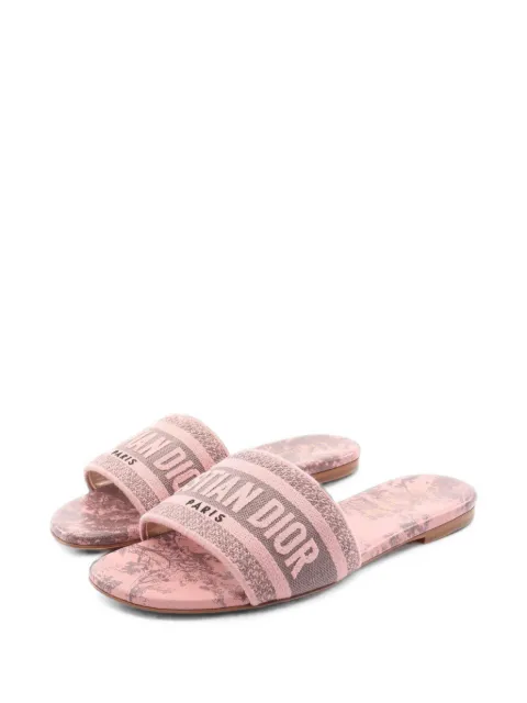 Christian Dior Pre-Owned 2010s Dway Toile de Jouy slide sandals Pink 1099143