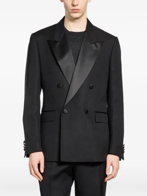 Lardini double-breasted peak-lapel suit Black PA5927E1PAIF6641