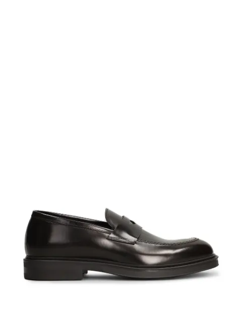 Green George leather penny loafers Brown 9017