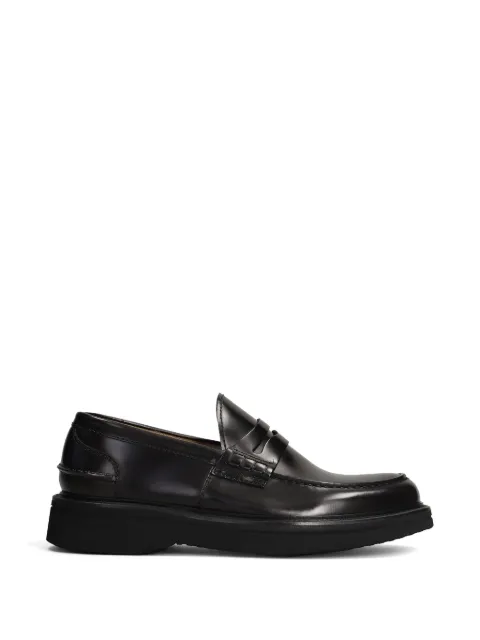Green George leather penny loafers Black 2024