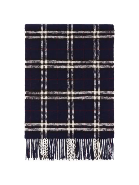Burberry Check wool cashmere scarf Blue 8130890