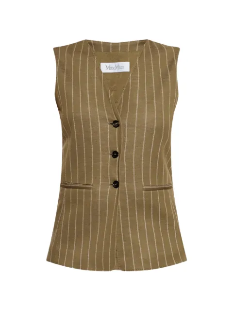 Max Mara pinstripe-print button-up waistcoat Green 2621916061600