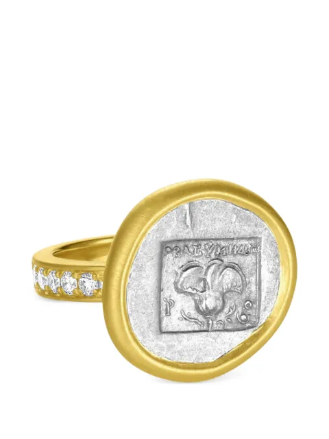 Leigh Maxwell diamond and ancient coin ring Gold LMR182