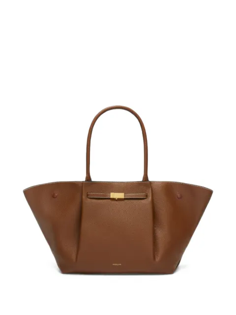 DeMellier The New York contrast-stitching leather tote bag Brown D90THENEWYORK