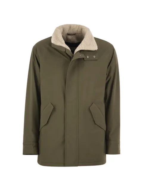 Herno shearling-effect soft-shell jacket Green GC000121U12923