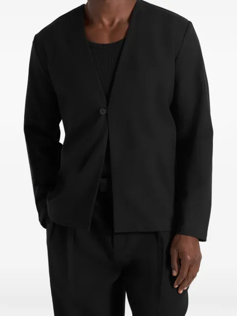 Manière De Voir Alex in black minimal kimono wool-blend blazer Black MAN3561