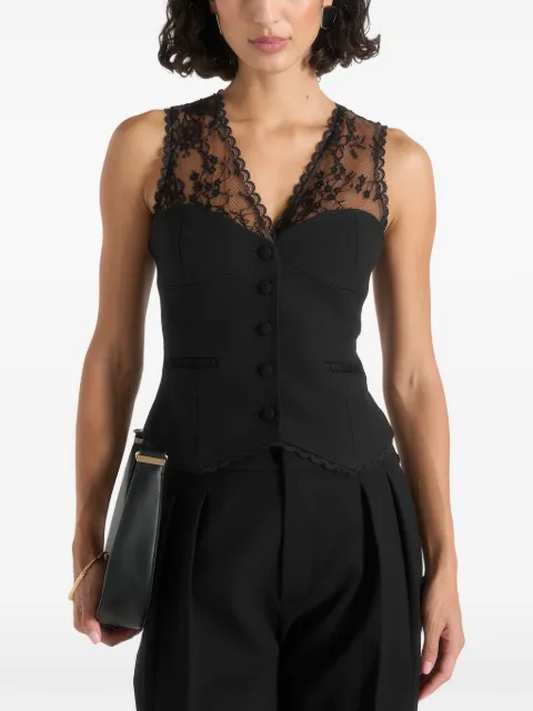 Manière De Voir Veronica lace tailored corset waistcoat Black WMN4696