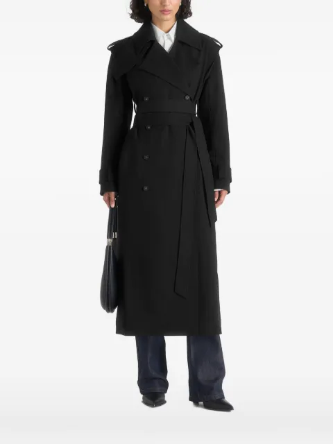 Manière De Voir Esther in black tailored trench coat with double belt Black WMN4477