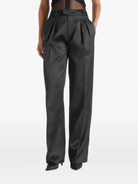 Manière De Voir Julie in black satin twin-pleat trousers Black WMN42381