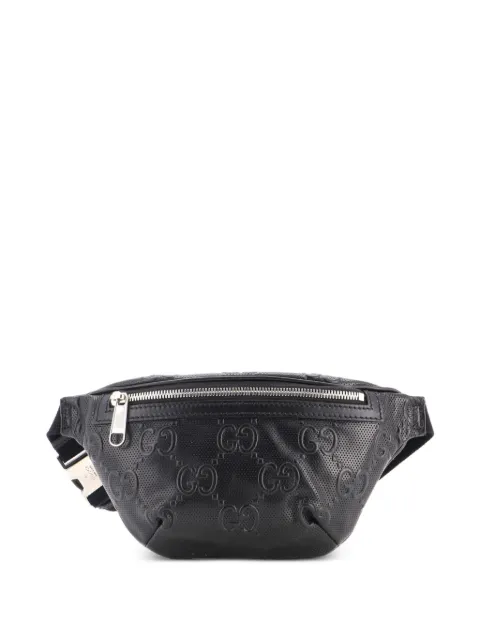 Gucci Pre-Owned GG Embossed Perforated Leather Small belt bag Black YD9IN75JG2EYNRK6