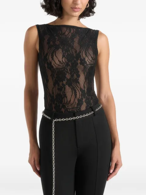Manière De Voir Rhonda in black open-back lace bodysuit Black WMN4745