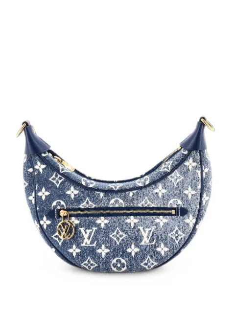 Louis Vuitton Pre-Owned Loop Handbag Monogram Jacquard Denim hobo bag Blue SRL1743HAO13GTJY