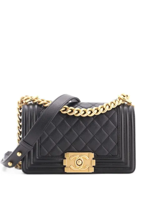 CHANEL Pre-Owned Boy Flap Bag Quilted Caviar Small crossbody bag Black TPPPPIPEXP0OUAL2