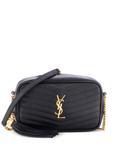 Saint Laurent Pre-Owned Lou Camera Bag Matelasse Chevron Leather Mini crossbody bag Black TQZP4H597GVGHE7L