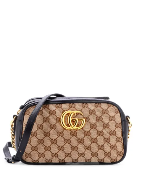 Gucci Pre-Owned GG Marmont Shoulder Bag Diagonal Quilted GG Canvas with Leather Small crossbody bag Black A5NJPLVH840HQSHQ