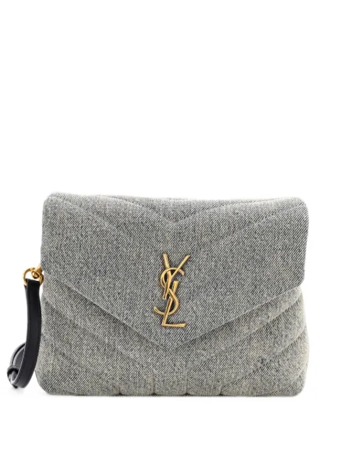 Saint Laurent Pre-Owned Loulou Matelasse Chevron Denim Toy shoulder bag Blue MJCAA2YG6452CIAM