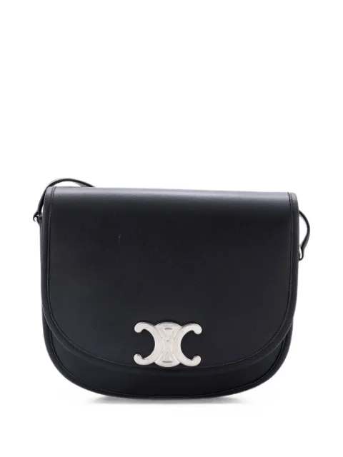 Celine Pre-Owned Besace Triomphe Shoulder Bag Leather Medium crossbody bag Black AFCGW4ZBECZ42Y2F