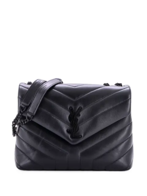 Saint Laurent Pre-Owned Loulou Matelasse Chevron Leather Small shoulder bag Black L65RH65KEF5QM7E4
