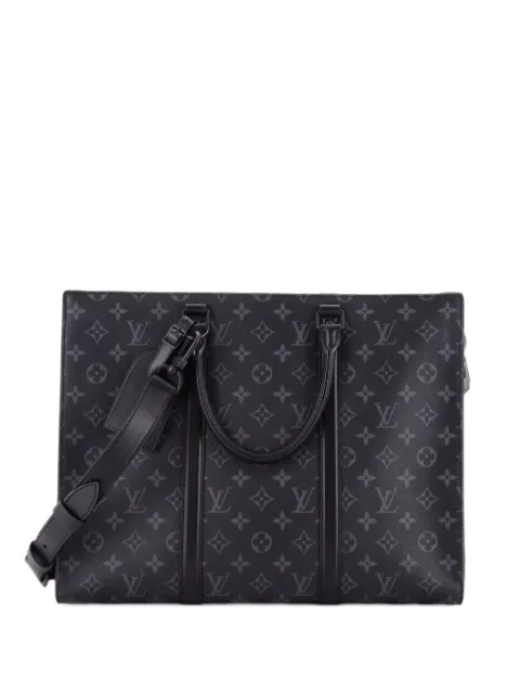 Louis Vuitton Pre-Owned Sac Plat Zipper Monogram Eclipse Canvas Horizontal tote bag Black 9G647DFV4KRGP985