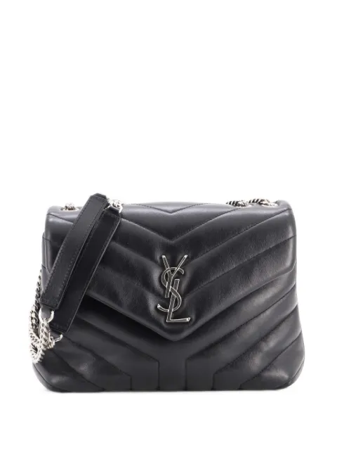 Saint Laurent Pre-Owned Loulou Matelasse Chevron Leather Small shoulder bag Black 4NYJC3OIX7LVHXCZ