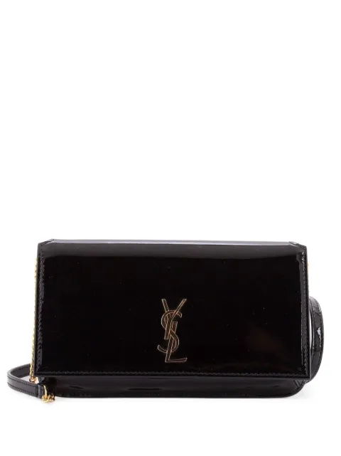 Saint Laurent Pre-Owned Classic Monogram Phone Holder Shoulder Bag Patent crossbody bag Black H9HHF5J01LKAZ6EM