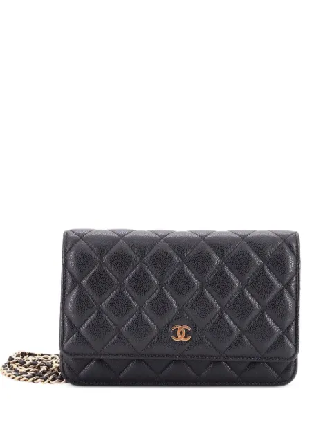 CHANEL Pre-Owned Wallet on Chain Quilted Caviar crossbody bag Black IBU1M1GM0W57AJO6