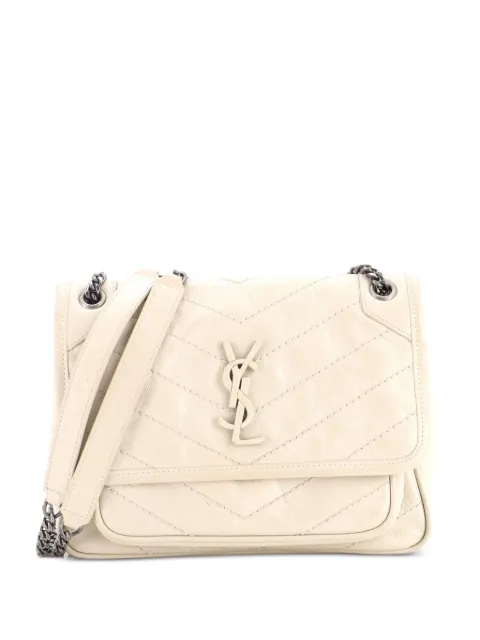 Saint Laurent Pre-Owned Niki Chain Flap Bag Matelasse Chevron Leather Baby shoulder bag Neutrals 2RWTIJCKFJ82BIVG