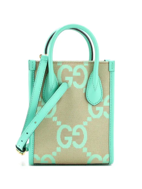 Gucci Pre-Owned Vertical Tote Jumbo GG Canvas Mini crossbody bag Green 0PVZZ0NTS84DPDER
