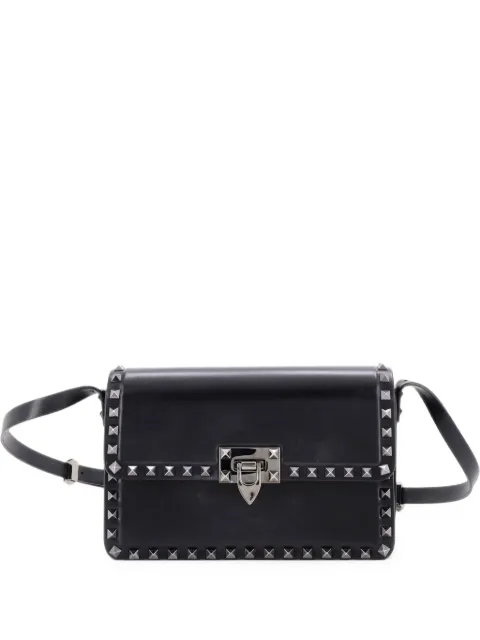 Valentino Garavani Pre-Owned Rockstud23 Leather East West shoulder bag Black 0FJWP60DJU9MXKKF