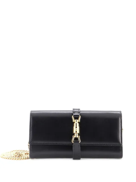 Gucci Pre-Owned Jackie 1961 Continental Chain Wallet Leather crossbody bag Black CXBBCSF9HCNHDMDO